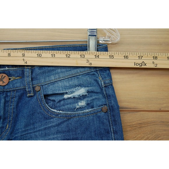 One Teaspoon Awesome Baggies Jeans Womens 25 Blue Distressed Relaxed Fit‎ Denim - Picture 7 of 12